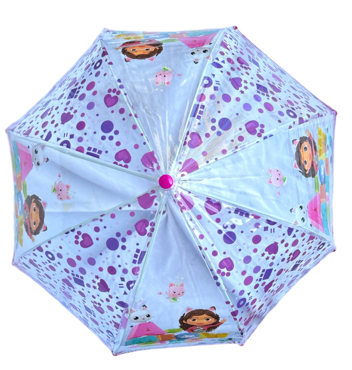 Ombrello Gabby Dollhouse Trasparente Cupola Manuale 8 Raggi Bambino - O07595mc