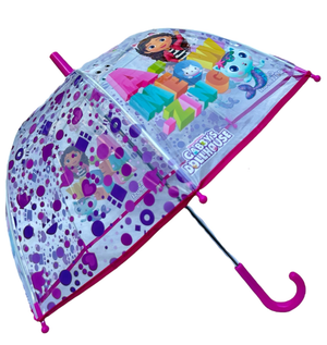 Ombrello Gabby Dollhouse Trasparente Cupola Manuale 8 Raggi Bambino - O07595mc
