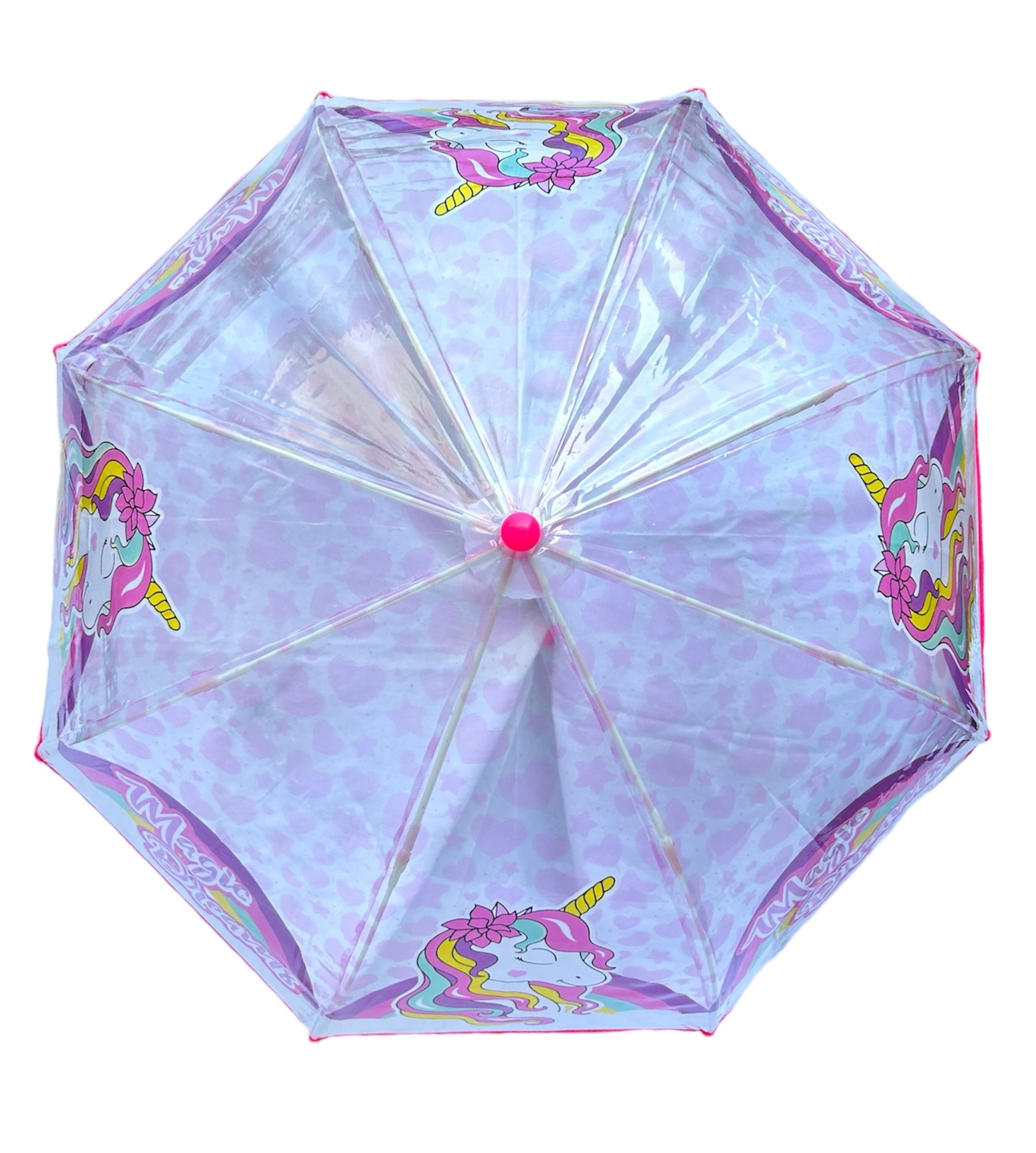 Ombrello Unicorno Trasparente Cupola Manuale 8 Raggi Bambino - X02547mc