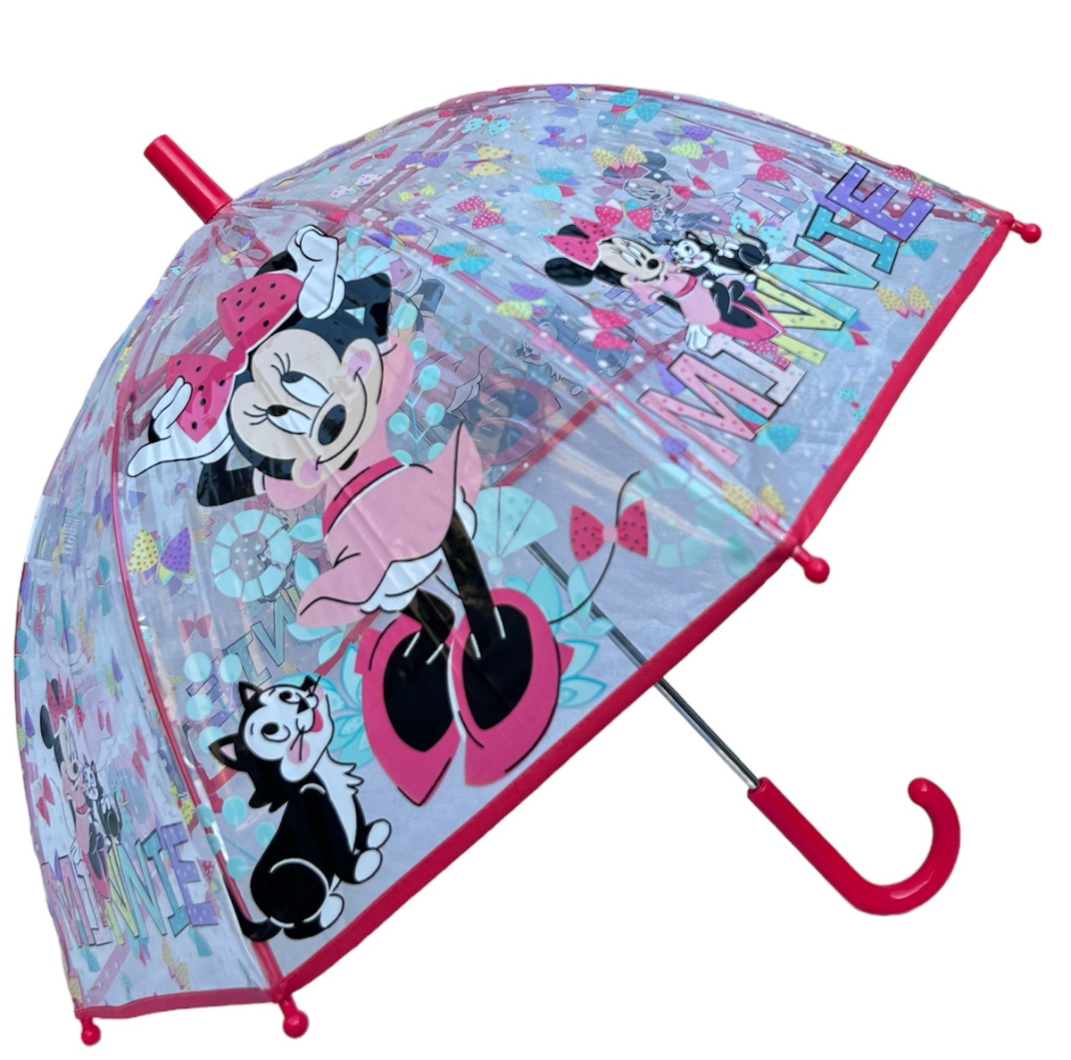 Ombrello Minnie DISNEY Trasparente Cupola Manuale 8 Raggi Bambino - D06523mc