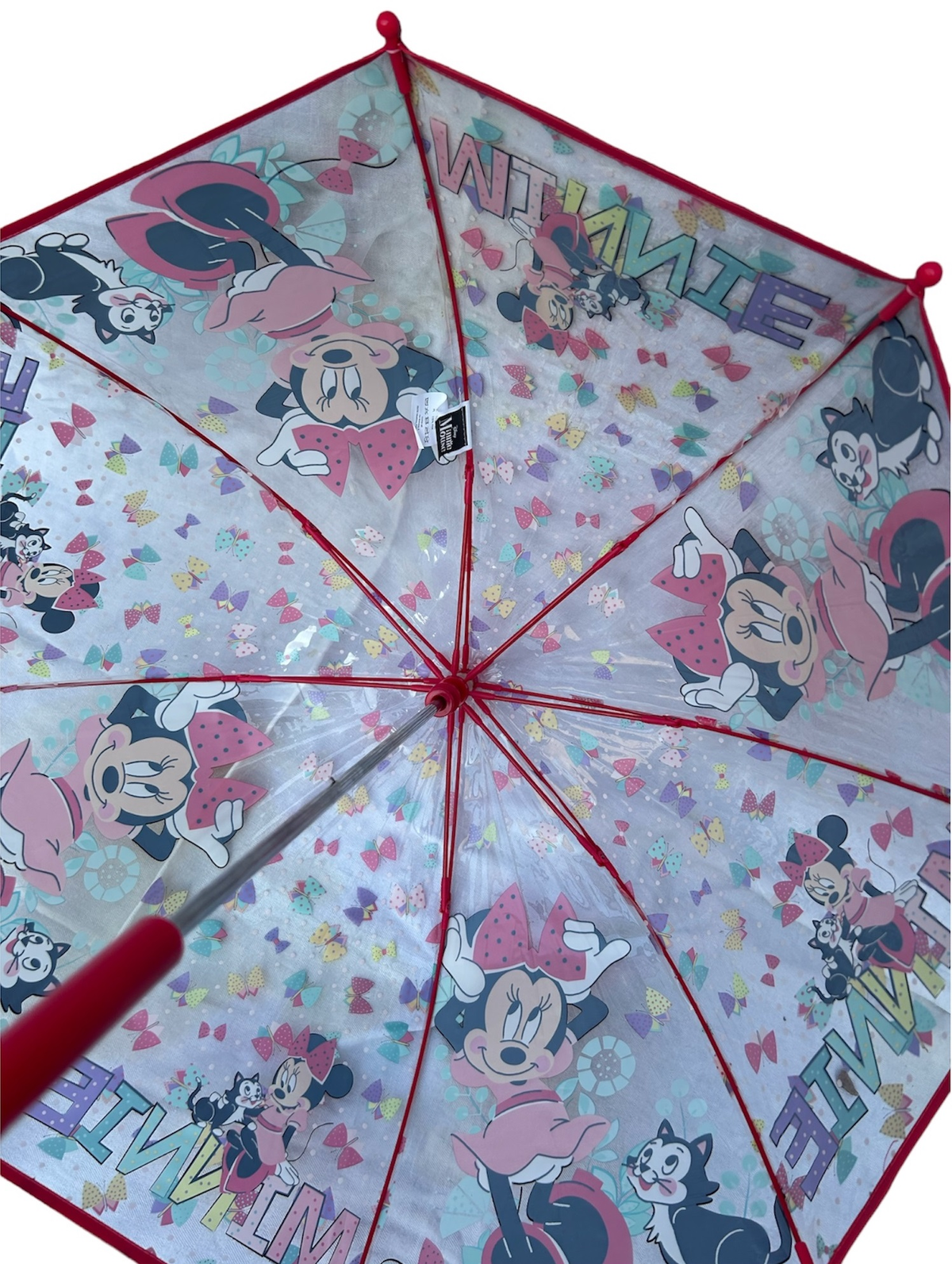 Ombrello Minnie DISNEY Trasparente Cupola Manuale 8 Raggi Bambino - D06523mc