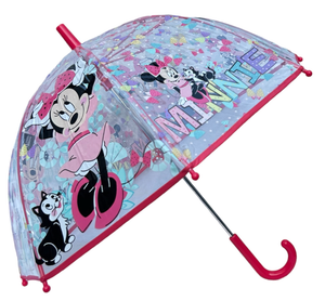 Ombrello Minnie DISNEY Trasparente Cupola Manuale 8 Raggi Bambino - D06523mc