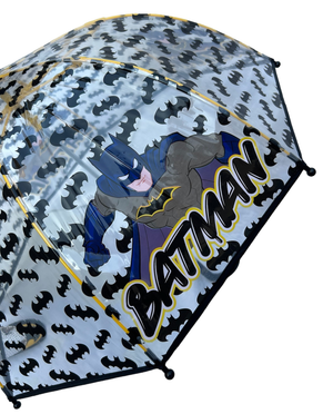 Ombrello Batman Trasparente Cupola Manuale 8 Raggi Bambino - L04574mc