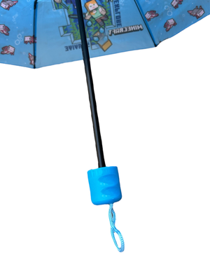 Set Pioggia Mantellina + Ombrello Pieghevole Minecraft 8/9 Anni Bambino - K04381mc+k04378mc