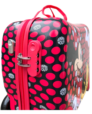 Trolley da Viaggio Cavalcabile Minnie DISNEY Valigia in ABS Trainabile con 4 Ruote - D06894mc