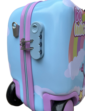 Trolley da Viaggio Cavalcabile Unicorno Valigia in ABS Trainabile con 4 Ruote - X06895mc