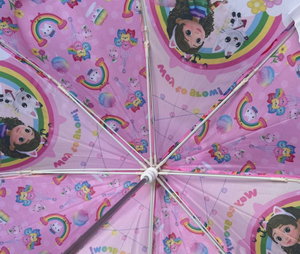 Set Pioggia Mantellina + Ombrello Gabby's Dollhouse 5/6 Anni Bambina - O0764mc+o0794mc