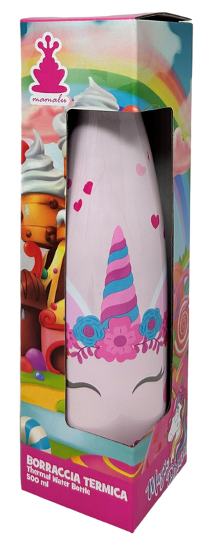 Bottiglia Termica in Acciaio Inossidabile Unicorno con Tappo Svitabile 500 Ml - X07883te/1