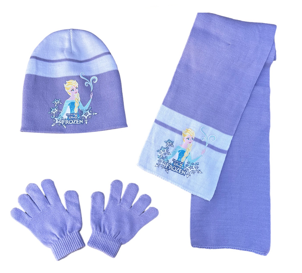 Set 3 Pezzi Frozen DISNEY Cappello Sciarpa Guanti Taglia Unica Bambini - D08244mc