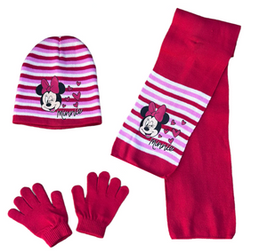 Set 3 Pezzi Minnie DISNEY Cappello Sciarpa Guanti Taglia Unica Bambini - D08245mc