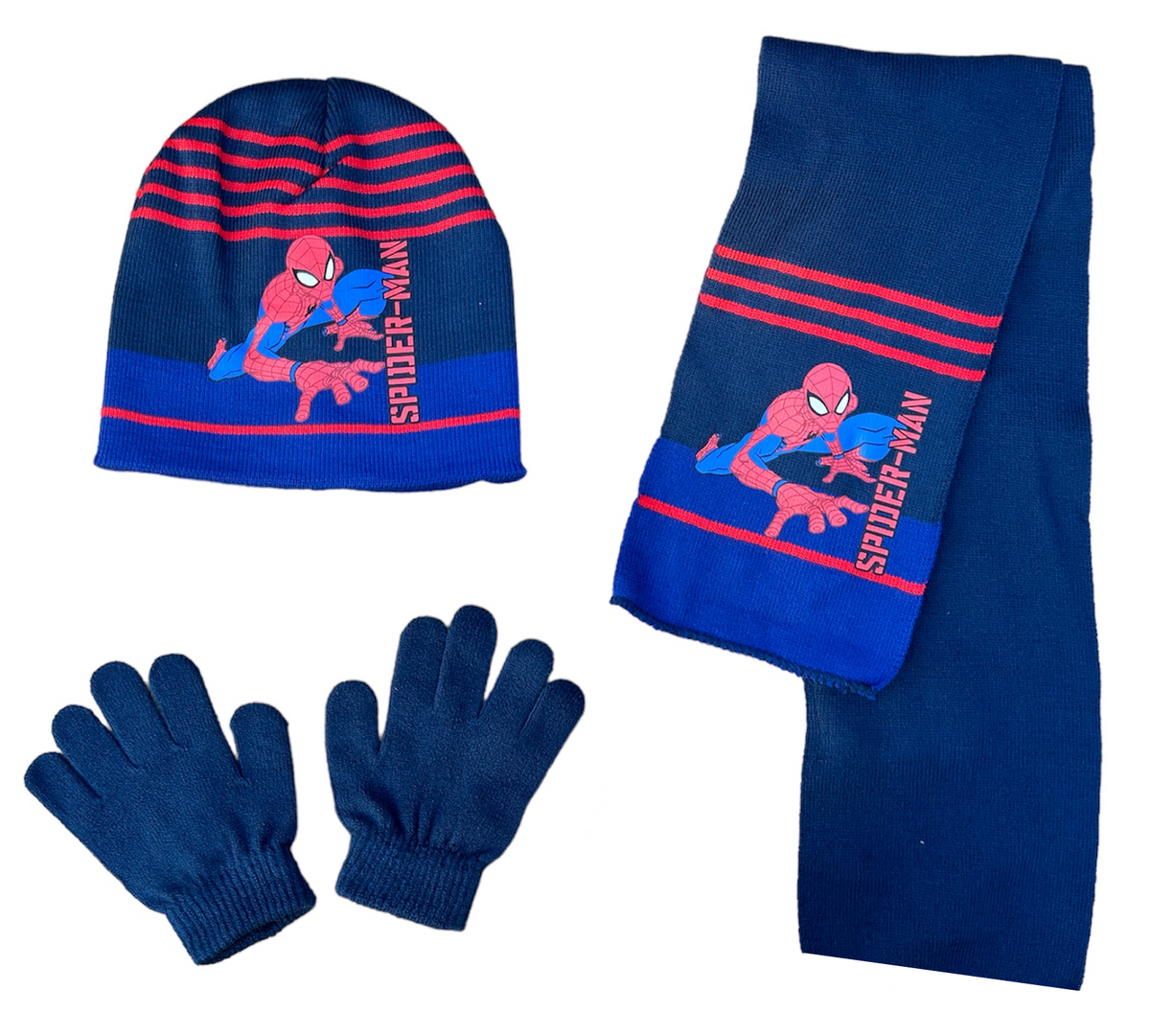 Set 3 Pezzi Spiderman MARVEL Cappello Sciarpa Guanti Taglia Unica Bambini - M08248mc