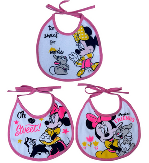 Bavette Minnie DISNEY Set 3 Bavaglini in Tessuto con Scatola - Wd2020