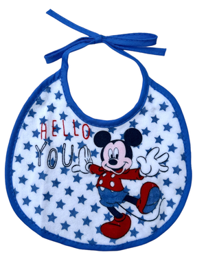 Bavette Topolino DISNEY Set 3 Bavaglini in Tessuto con Scatola - Wd2021