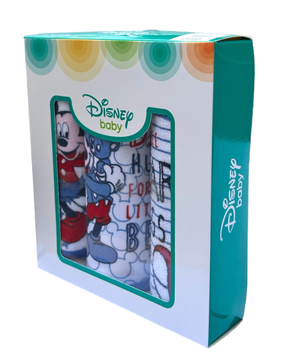 Bavette Topolino DISNEY Set 3 Bavaglini in Tessuto con Scatola - Wd2021