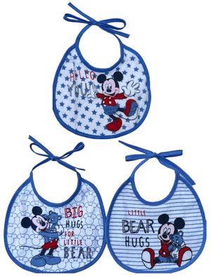 Bavette Topolino DISNEY Set 3 Bavaglini in Tessuto con Scatola - Wd2021