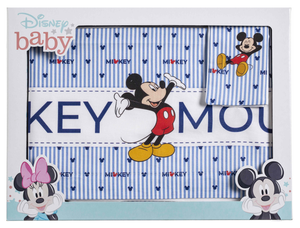Completo Lettino Culla Topolino DISNEY 3 Pezzi Federa Copriletto Lenzuola - El0232wd