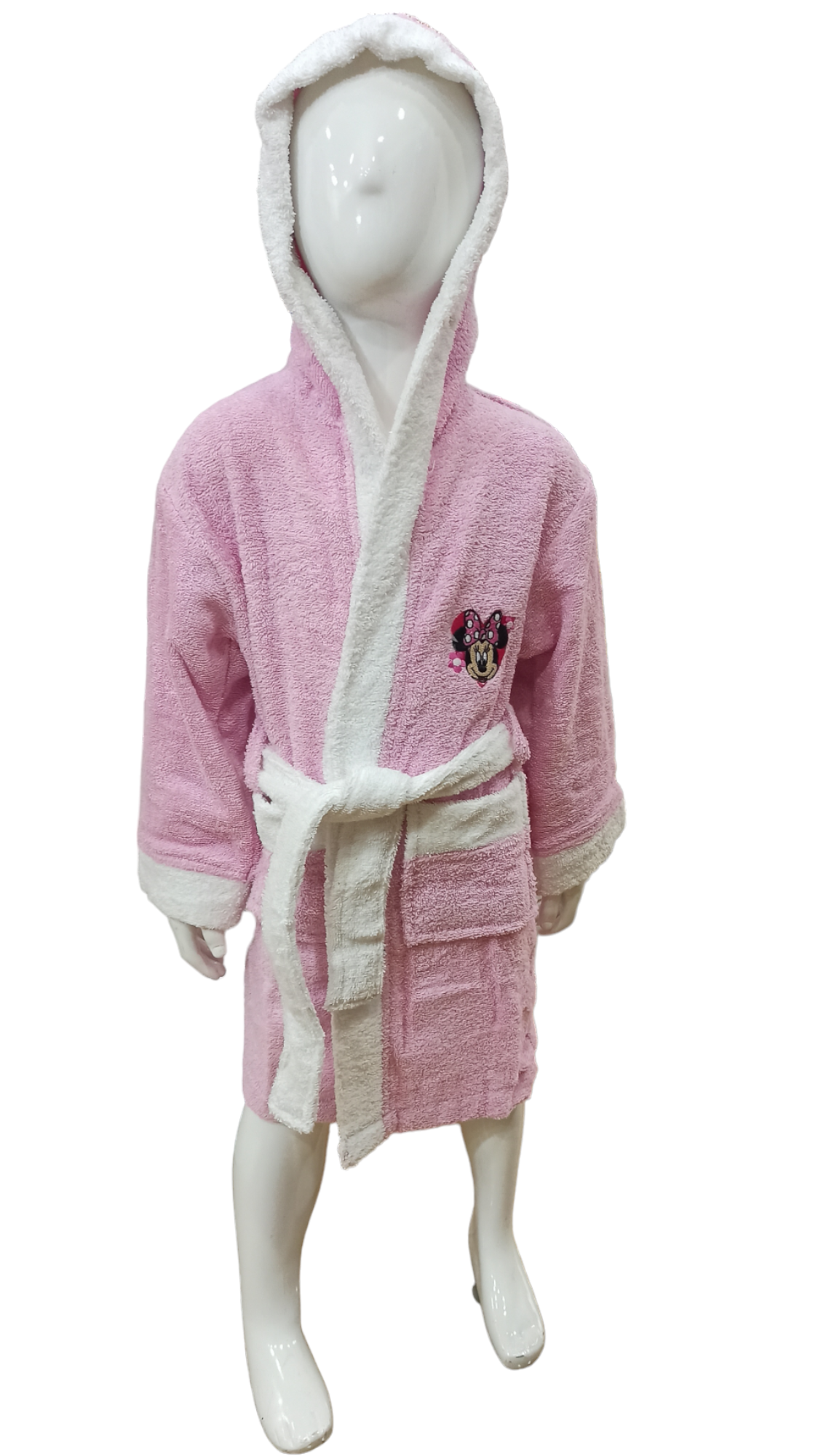 Accappatoio in Spugna 100% Cotone Minnie DISNEY Accappatoio con Cappuccio e Cintura - Min0927