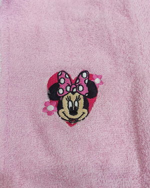 Accappatoio in Spugna 100% Cotone Minnie DISNEY Accappatoio con Cappuccio e Cintura - Min0927