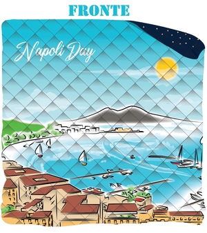 Trapunta Golfo di Napoli Coperta Doubleface Piumone Invernale 350 Gsm Letto Matrimoniale 265x265 CM - Nap-0973