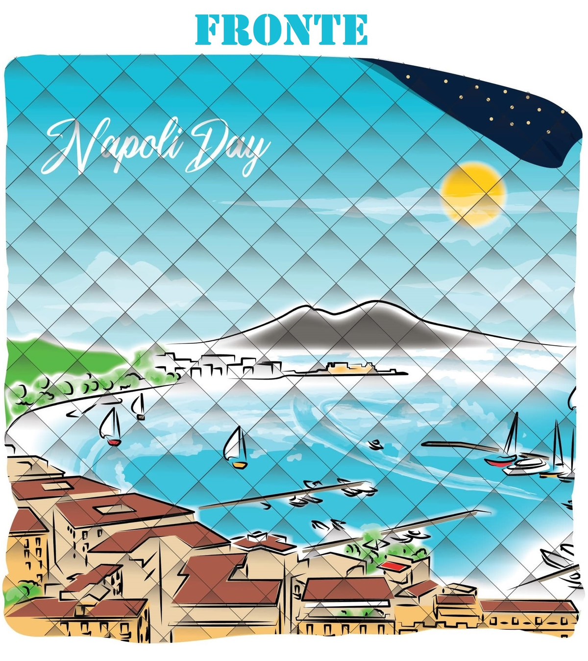 Trapunta Golfo di Napoli Coperta Doubleface Piumone Invernale 350 Gsm Letto Matrimoniale 265x265 CM - Nap-0973