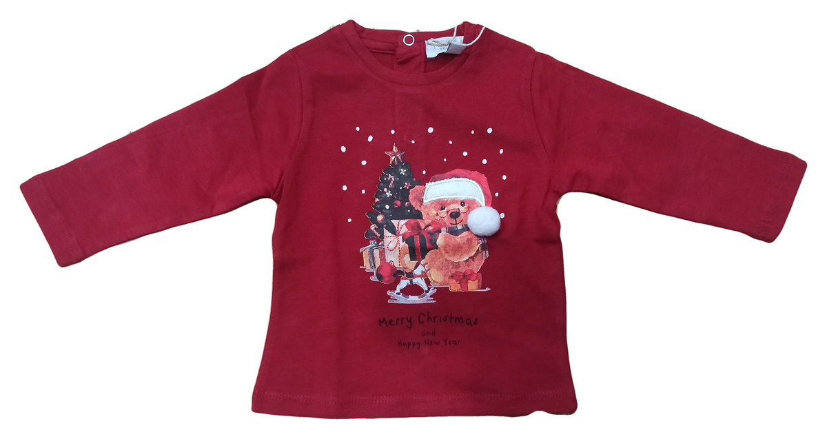 T-Shirt Natalizia M.l. Maglietta Yours Culla Neonata Bambina 100% Co - Y7277