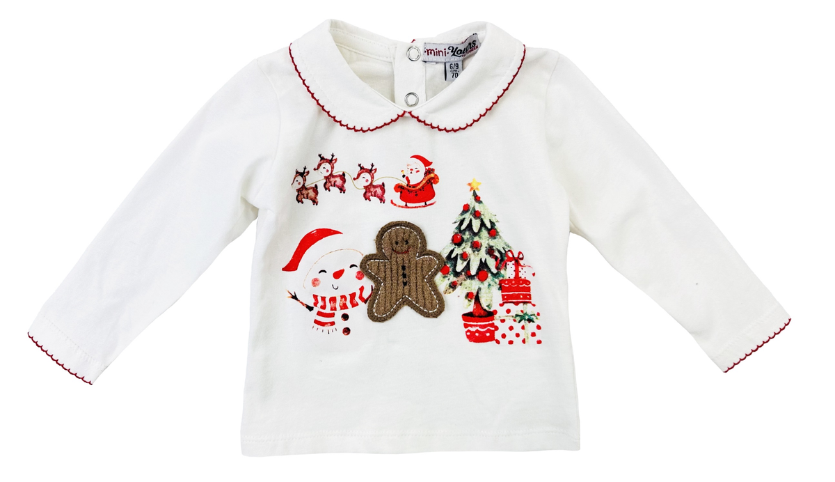 T-Shirt Natalizia M.l. Maglietta Yours Culla Neonata Bambina 100% Co - Y7278
