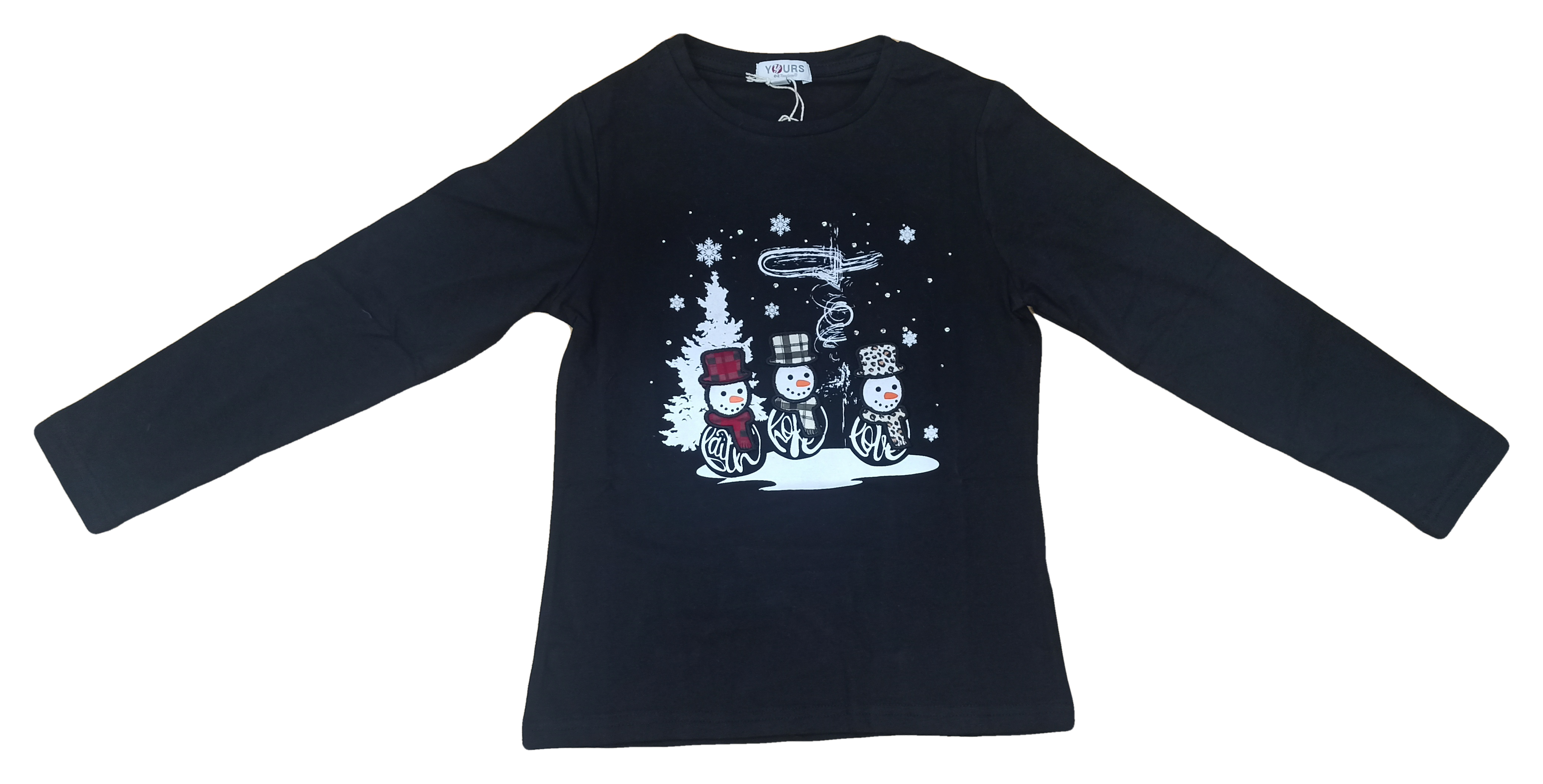 T-Shirt Natalizia M.l. Maglietta Yours Bambina 100% Co - Y8536