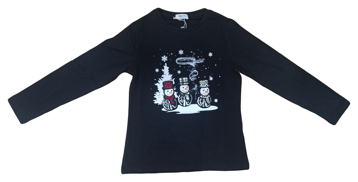 T-Shirt Natalizia M.l. Maglietta Yours Bambina 100% Co - Y8536