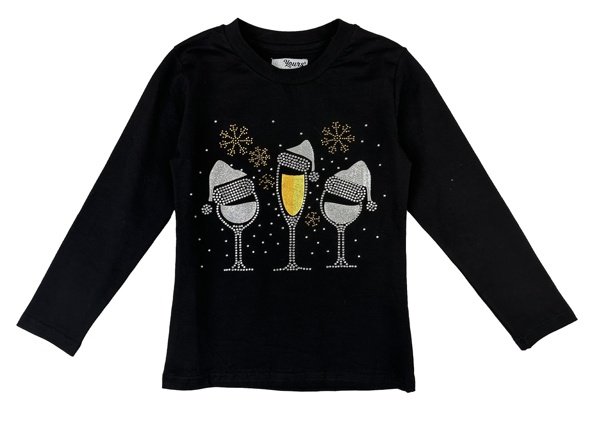 T-Shirt Natalizia M.l. Maglietta Yours Bambina 95%co 5%ea - Y8546
