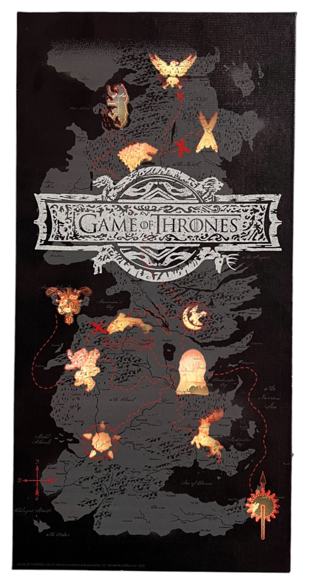 Tela Game of Thrones Quadro con Luci a LED a Batterie 40 CM - 22859