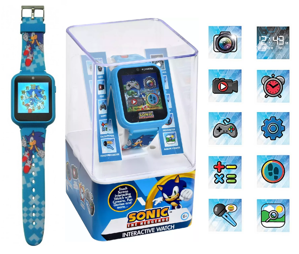 Orologio Interattivo Sonic Smartwatch Gioco Multifunzione con USB - Snc4055