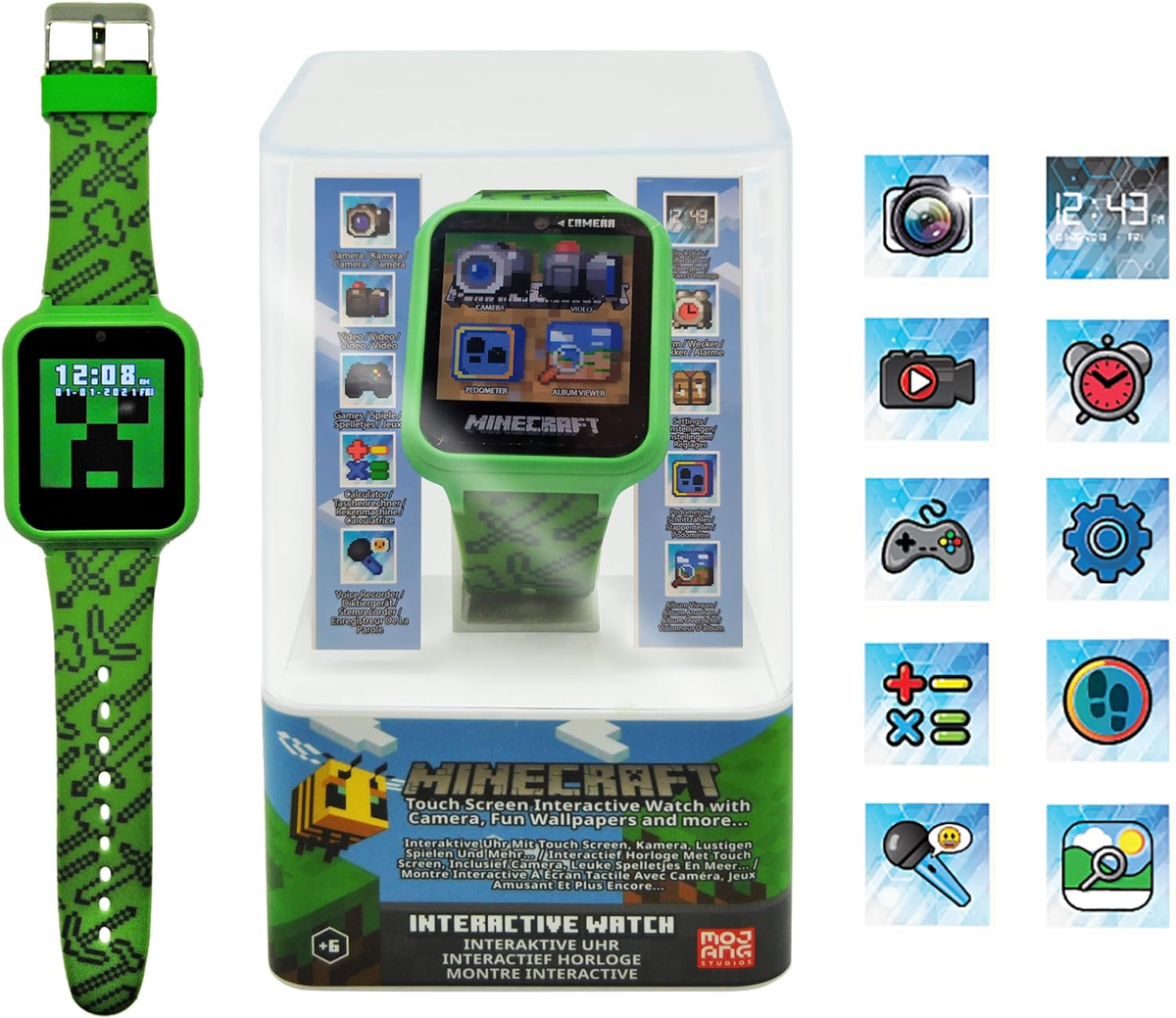 Orologio Interattivo Minecraft Smartwatch Gioco Multifunzione con USB - Min4045