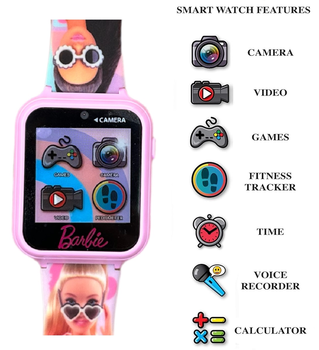 Orologio Interattivo Barbie Smartwatch Gioco Multifunzione con USB - Bb00025