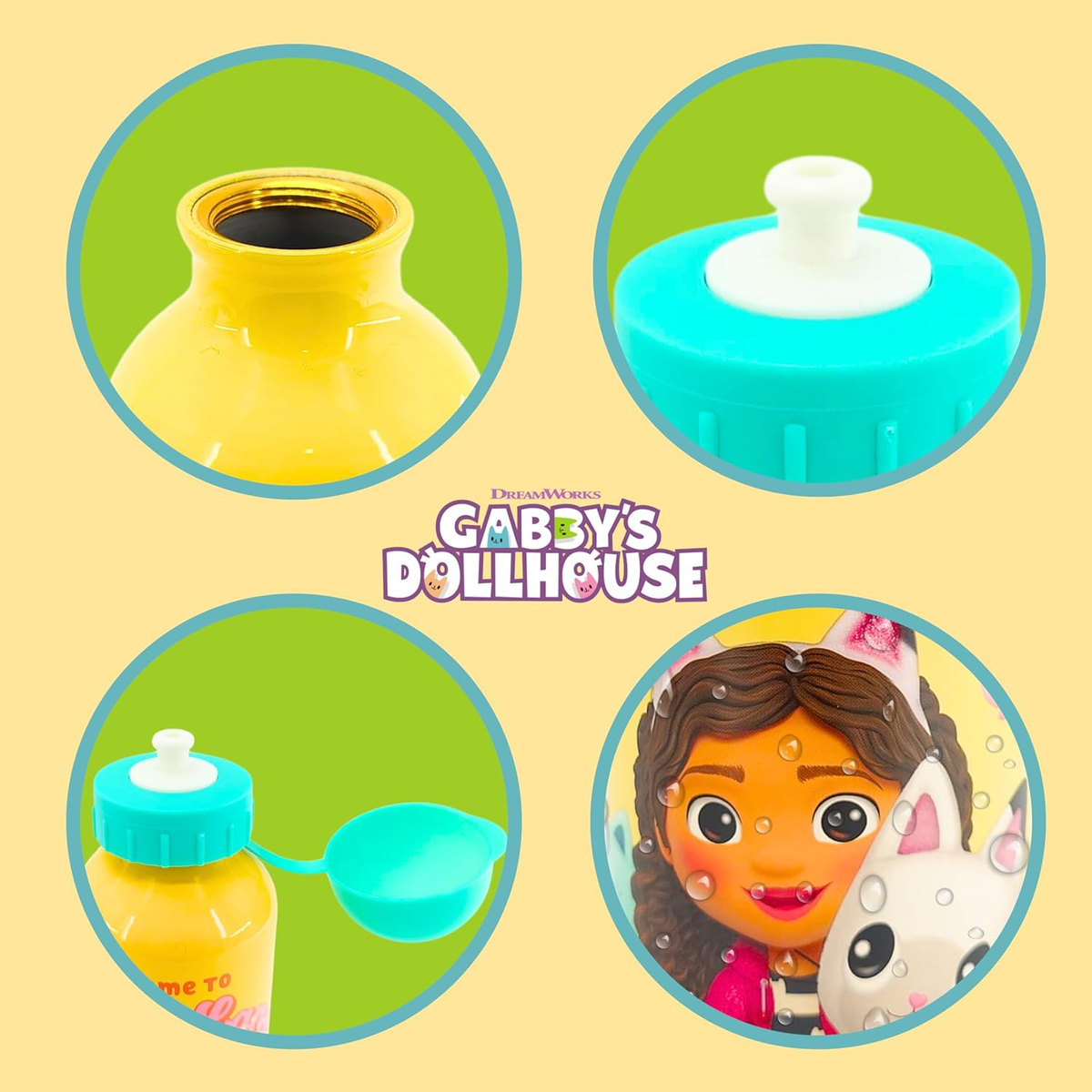Borraccia in Alluminio Gabby's Dollhouse con Beccuccio e Coperchio 500 Ml - Gd00009/t
