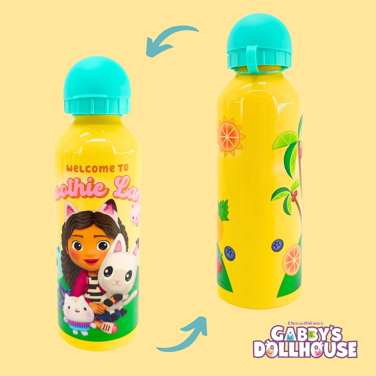 Borraccia in Alluminio Gabby's Dollhouse con Beccuccio e Coperchio 500 Ml - Gd00009/t