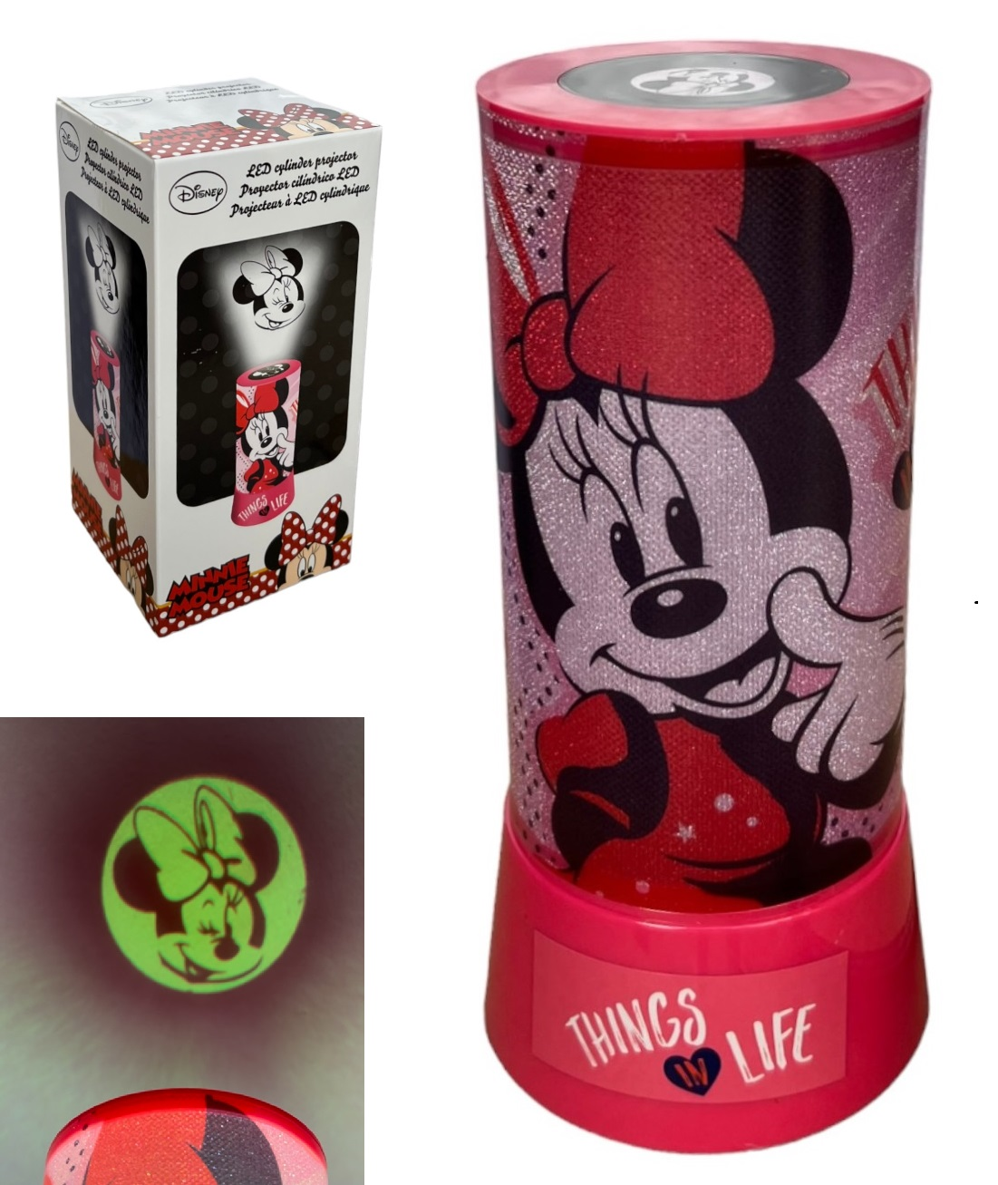Lampada con Proiettore Minnie DISNEY Luce LED Multicolore Lampada a Batterie - Wd21240