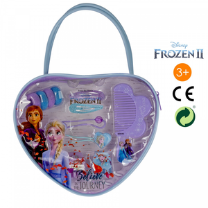 Set Accessori Capelli Frozen DISNEY 11 Pezzi con Borsetta a Forma di Cuore - Wd20768