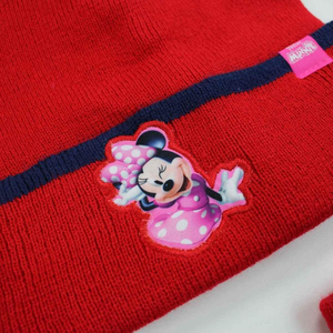Cappello Invernale con Pon Pon Scaldacollo Guanti Minnie DISNEY 3 Pz Taglia Unica - Min22-2394