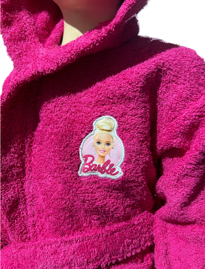 Accappatoio in Spugna 100% Cotone Barbie Accappatoio con Cappuccio e Cintura - Bar-1296
