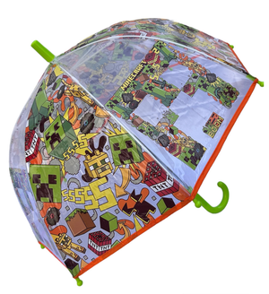 Ombrello Minecraft Trasparente a Cupola Manuale 8 Raggi Bambino - K07540mc