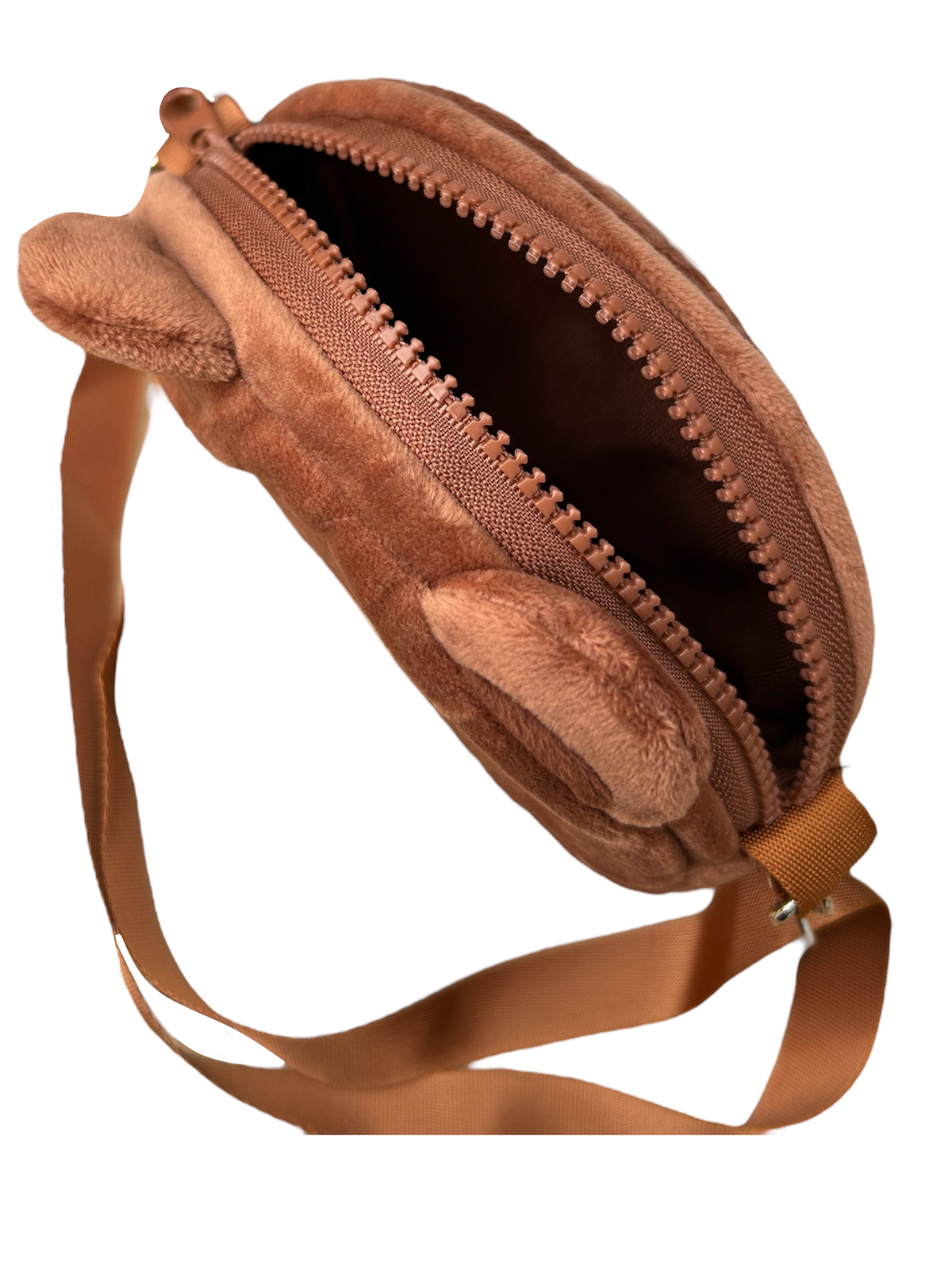 Borsa Passeggio in Peluche Orso con Tracolla - Brown