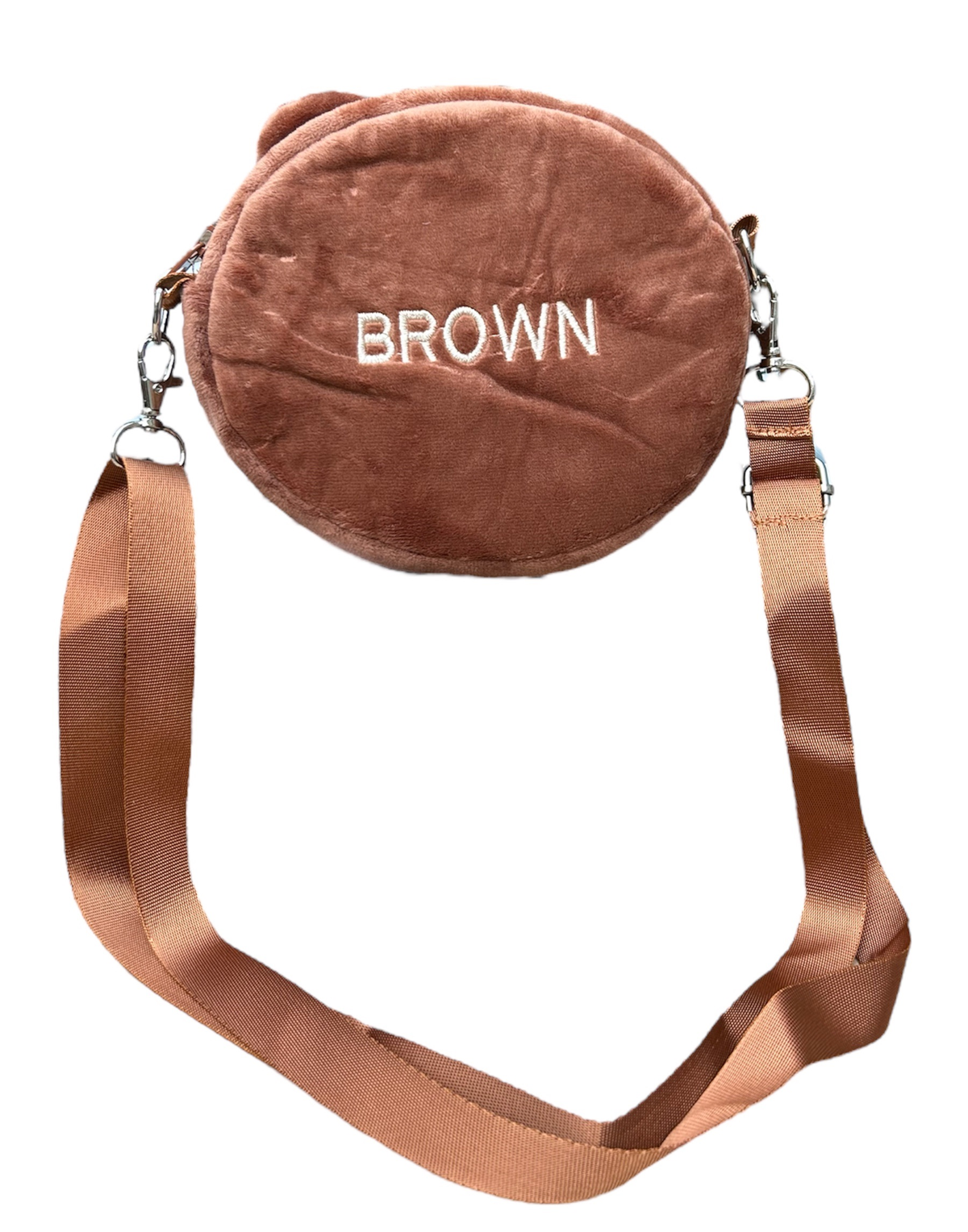 Borsa Passeggio in Peluche Orso con Tracolla - Brown