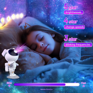 Proiettore Astronauta Luci a LED 360° Proiezione Nebulose Stelle Telecomando Incluso
