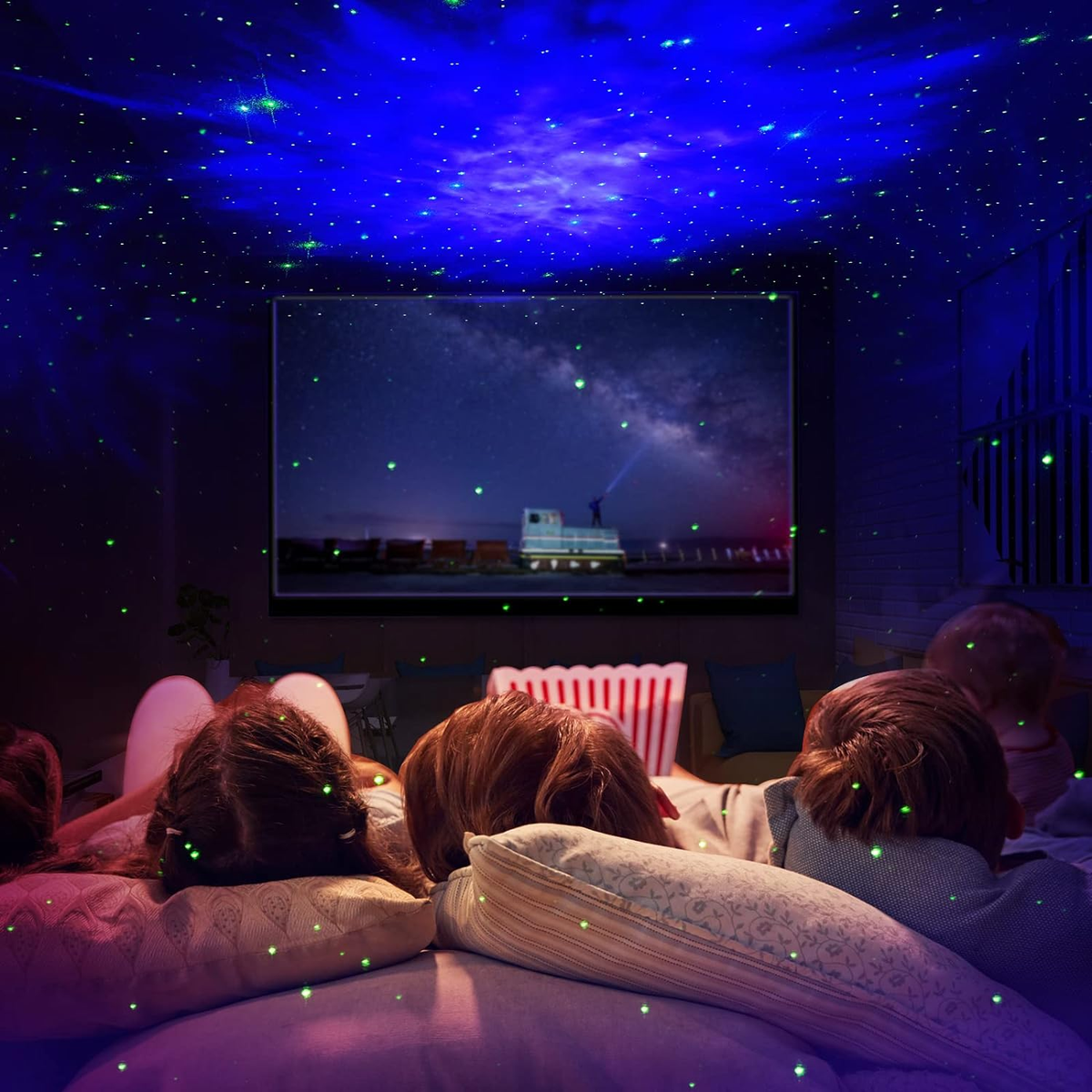 Proiettore Astronauta Luci a LED 360° Proiezione Nebulose Stelle Telecomando Incluso