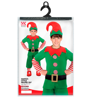 Costume Vestito Abito Travestimento Carnevale Natale Elfo Aiutante di Babbo Natale Bambino