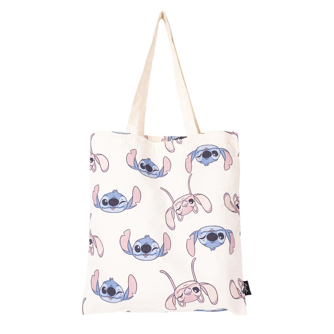 Borsa in Tela Riutilizzabile Stitch e Angel DISNEY Borsa Shopper Multifunzione - 4267
