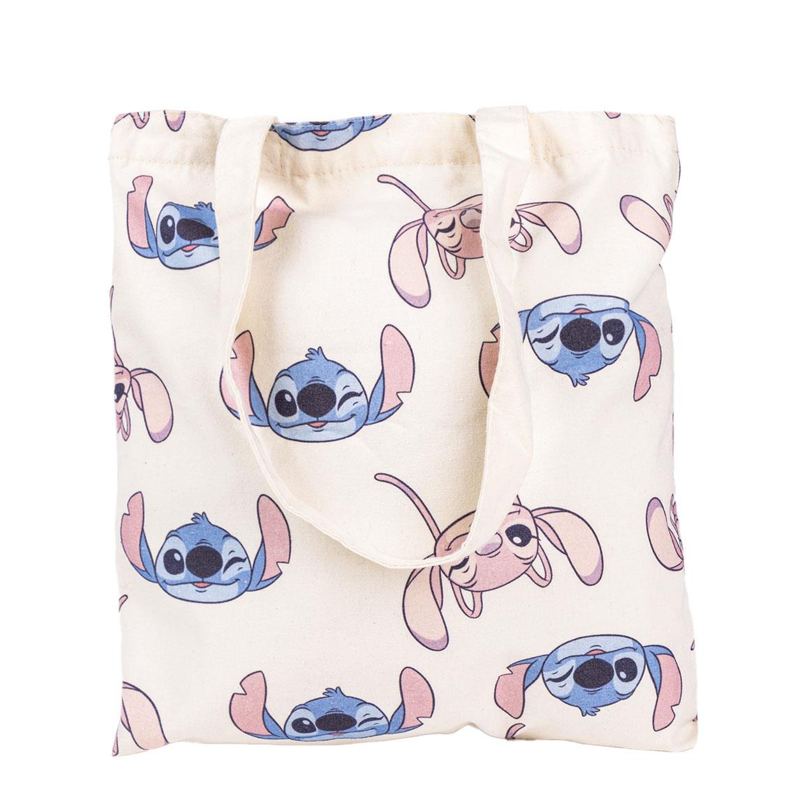 Borsa in Tela Riutilizzabile Stitch e Angel DISNEY Borsa Shopper Multifunzione - 4267