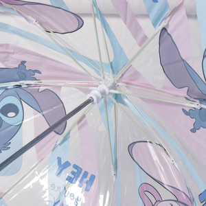 Ombrello Stitch e Angel DISNEY Trasparente Cupola Manuale 8 Raggi Bambino - 0750