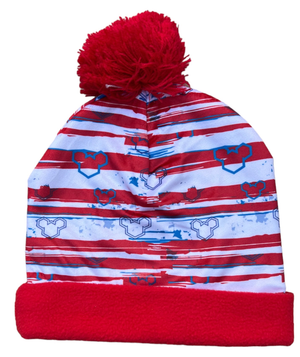 Cappello Invernale Topolino Mickey Mouse DISNEY con Risvolto e Pon Pon per Bambini - D07117mc