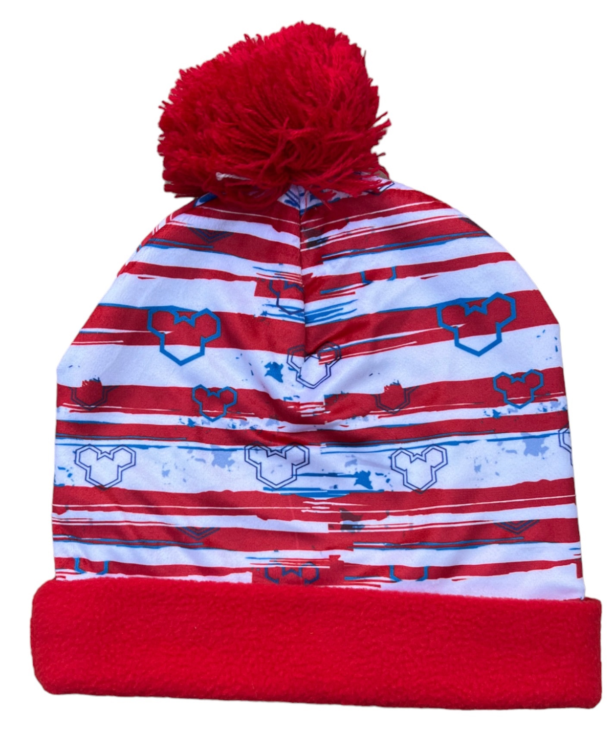 Cappello Invernale Topolino Mickey Mouse DISNEY con Risvolto e Pon Pon per Bambini - D07117mc